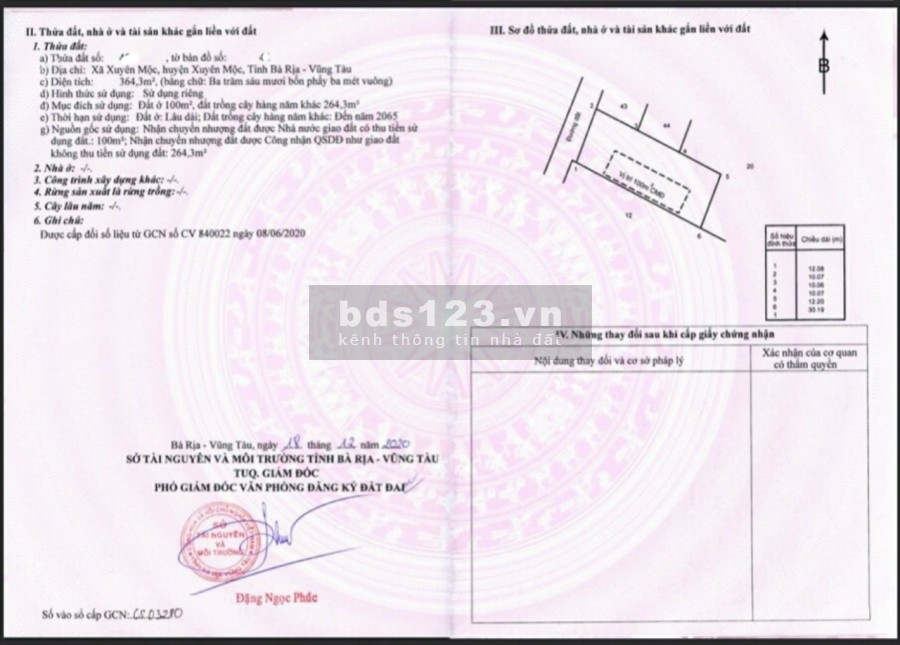 Bán 5 Lô Đất Mặt Tiền Đường Nhựa Rộng 8M Xã Xuyên Mộc
