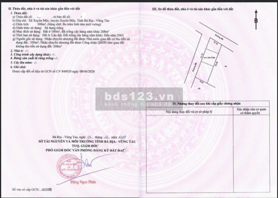 Bán 5 Lô Đất Mặt Tiền Đường Nhựa Rộng 8M Xã Xuyên Mộc
