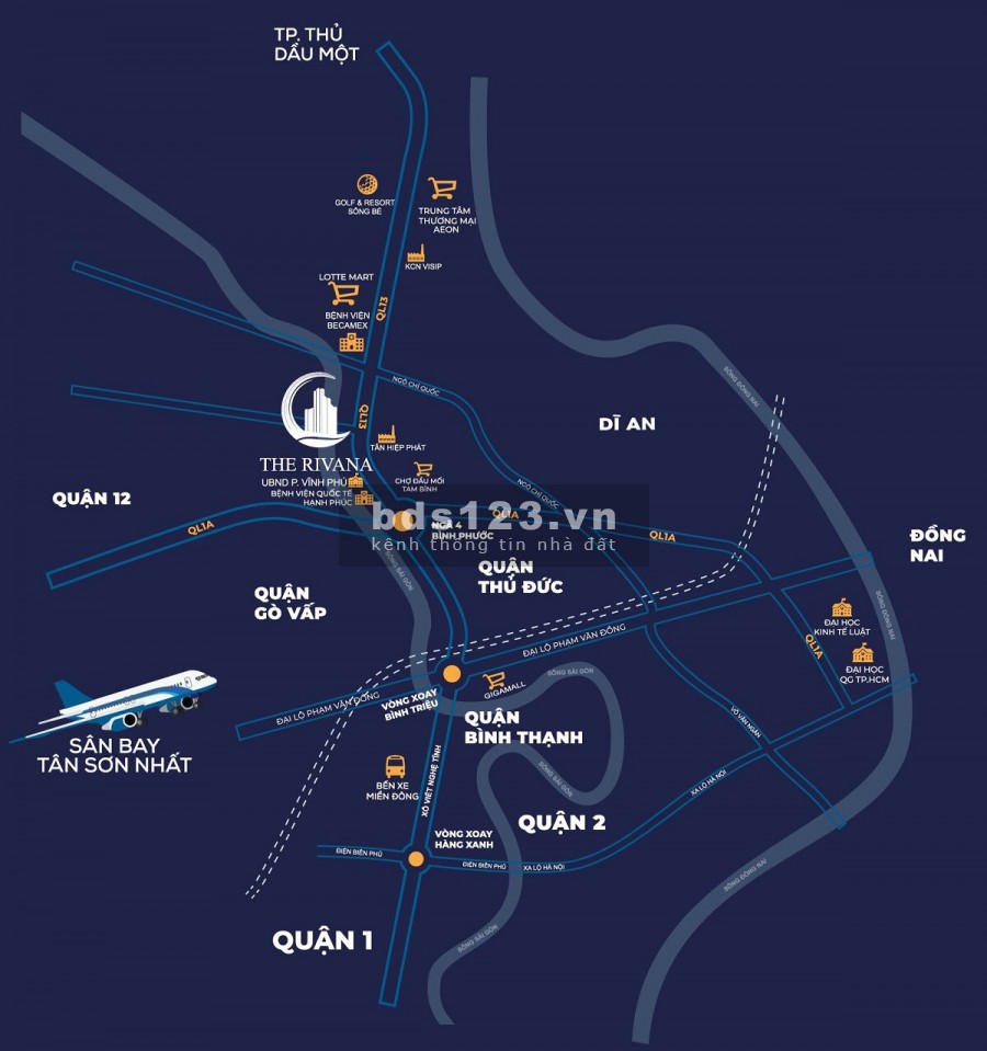 Căn hộ THE RIVANA mặt tiền Quốc lộ 13 - Bình Dương