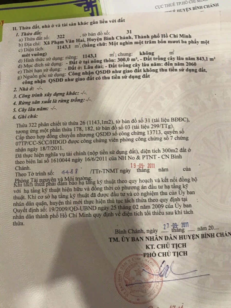 Chính chủ bán đất MT An Hạ, Phạm Văn Hai, Bình Chánh