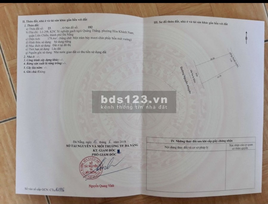 Bán gấp nhà MT tại 24 Nguyễn Khuyến P Hòa Khánh Nam Q Liên Chiểu Đà Nẵng