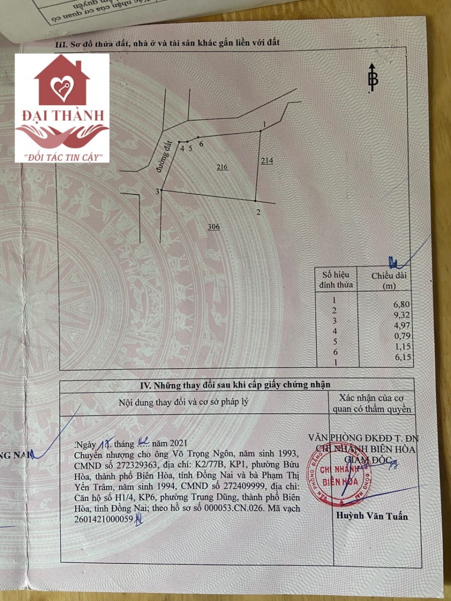 Nhà phường Tân Tiến, hẻm công an tỉnh chỉ 1,95 tỷ