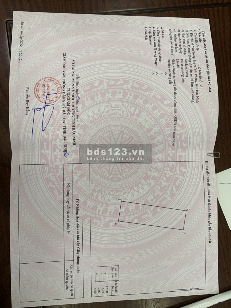 BÁN ĐẤT THỔ CƯ CÓ DÃY TRỌ CHO THUÊ CÁCH KCN YÊN PHONG 300M