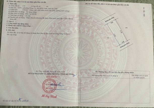 Cần tiền nên e bán lô đất khu vực wincom kỳ anh. 118m2.