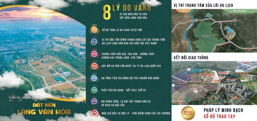 Siêu HOT!!! Đặt cọc nhận ngay Chỉ Vàng. Đất nền Thổ Cư siêu đẹp nằm ngay cửa vào của đại dự án làng văn hoá các dân tộc