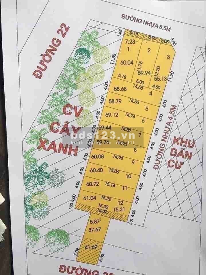 Bán đất hẻm 22A đường 22, phường Linh Đông, Thủ Đức. DT: 60m2