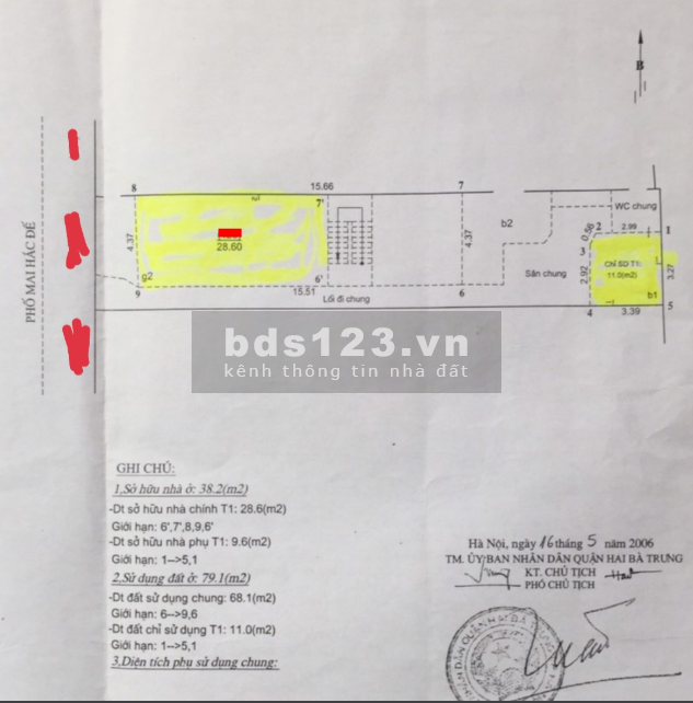 Chính chủ cần bán nhà mặt phố Mai Hắc Đế