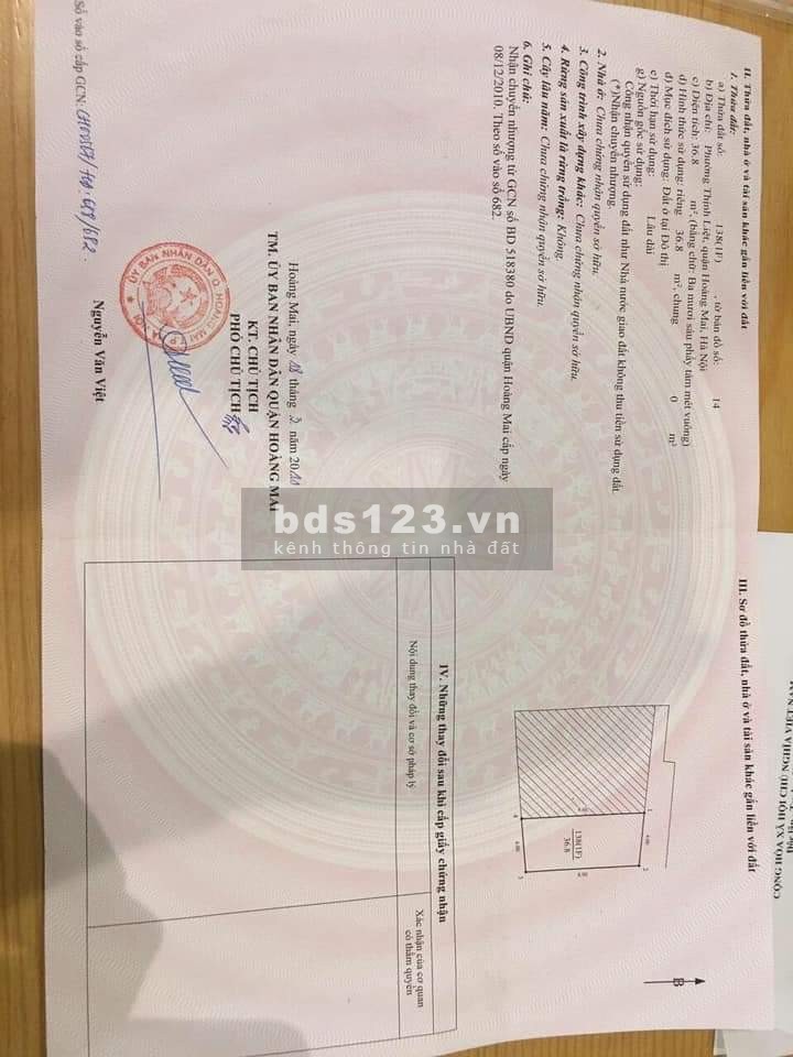 Cần Tiền bán gấp đất tặng nhà ngõ 88 Giáp Nhị Hoàng Mai 37m × C4, mt 4m giá chỉ 1.74 tỷ