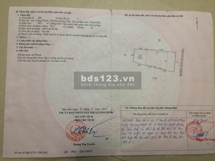 bán đất trung thịnh quảng tiến sầm sơn thanh hóa