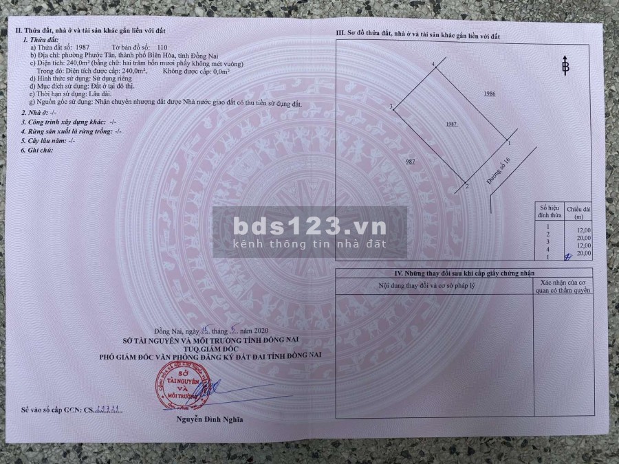 Bán đất dự án Biên Hoà New City sổ hồng riêng