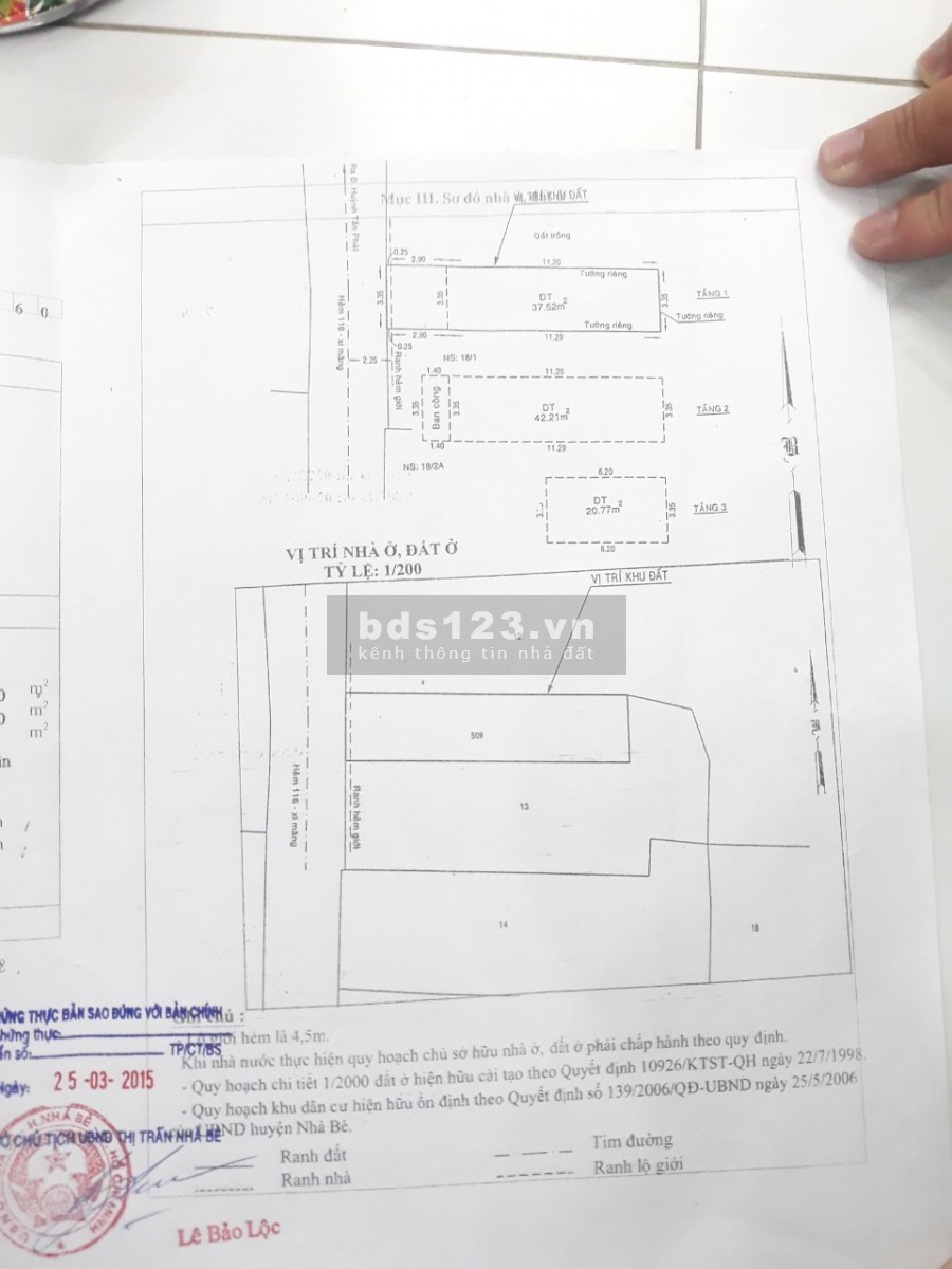 Bán đất tặng nhà lầu full nội thất Nhà Bè - SHR