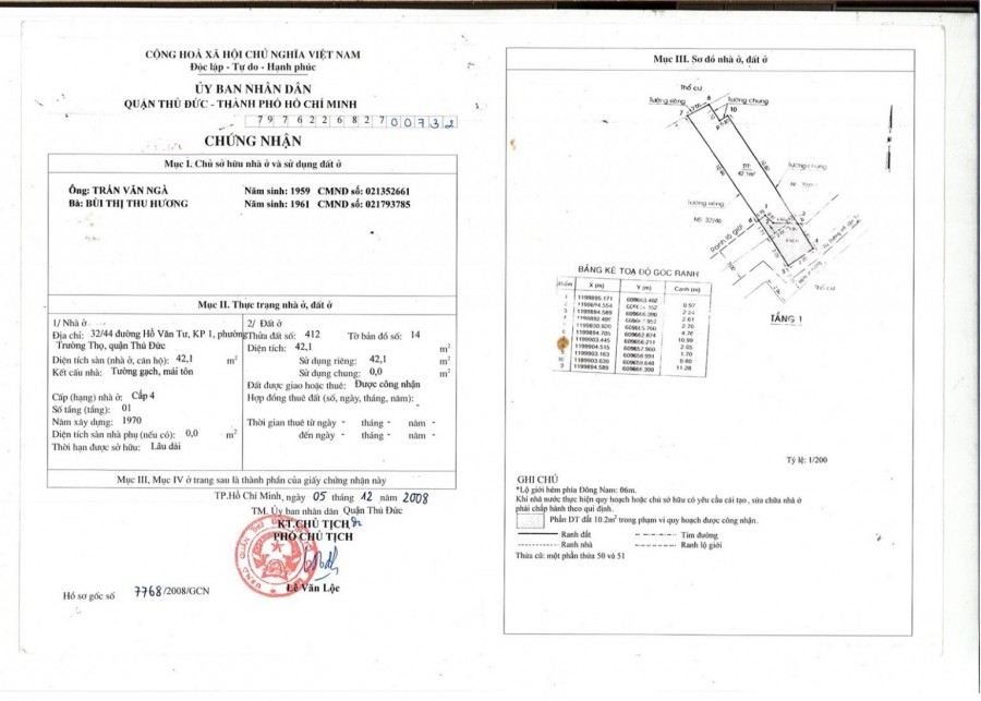 Chính chủ bán nhà đường Hồ Văn Tư, P.Trường Thọ, Thủ Đức
