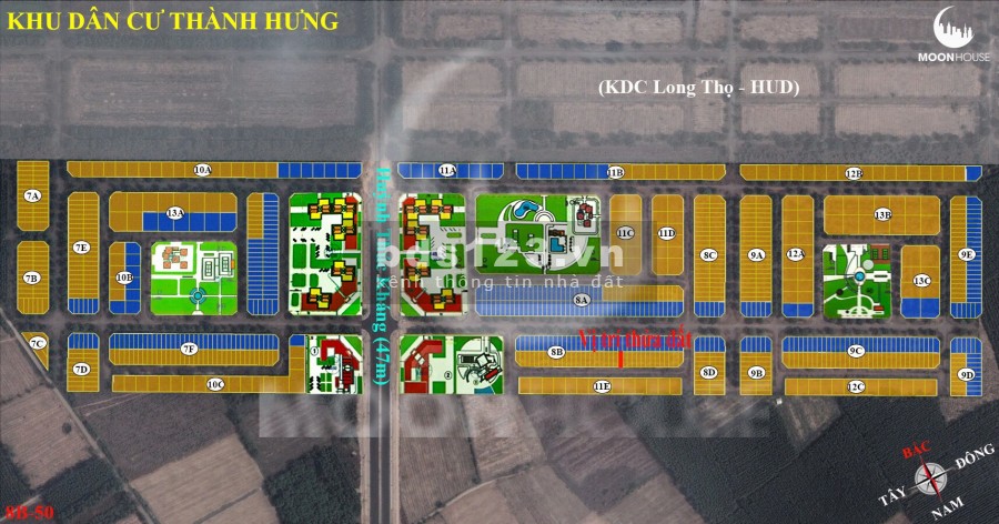 Đất full thổ cư huyện Nhơn Trạch, 120 m2 có thể xây nhà trọ dự án Thành Hưng