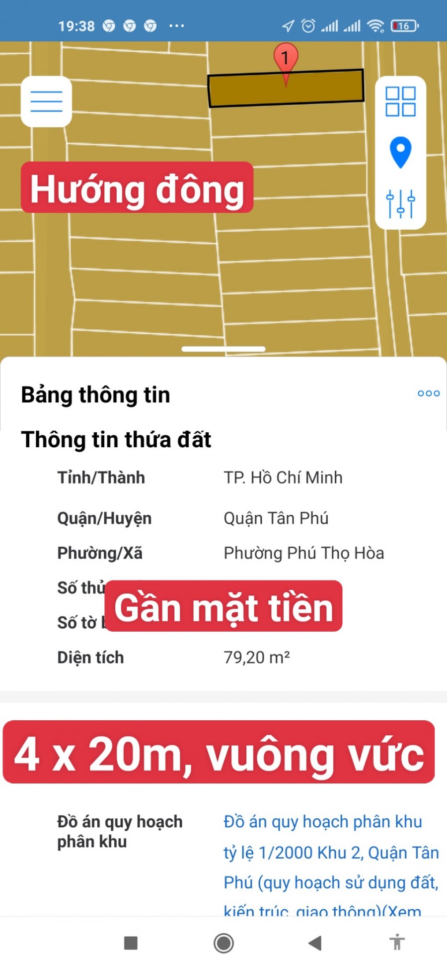 HXH Vườn Lài - 80m2 - 7 tỷ 200 - hướng đông