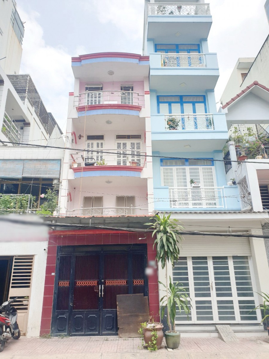 Nhà 44m2, nở hậu, 4 tầng mặt tiền đường Đông Hồ P4 Q8