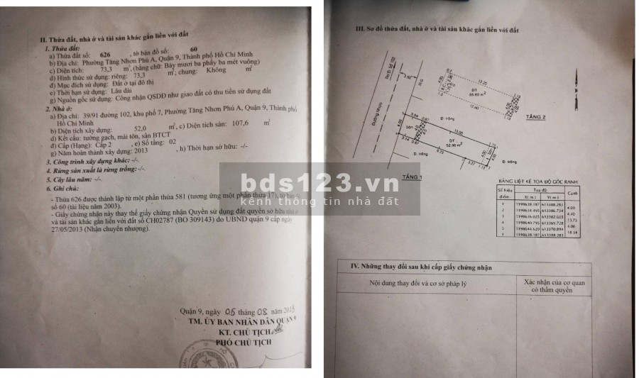 BÁN NHÀ QUẬN 9 (TP. THỦ ĐỨC) - MẶT TIỀN ĐƯỜNG 102, TĂNG NHƠN PHÚ A