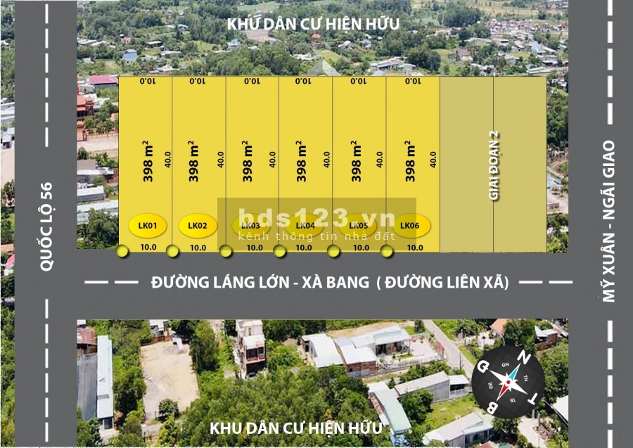 Cơ hội đầu tư đất mặt tiền view bao đẹp Láng Lớn - Xà Bang