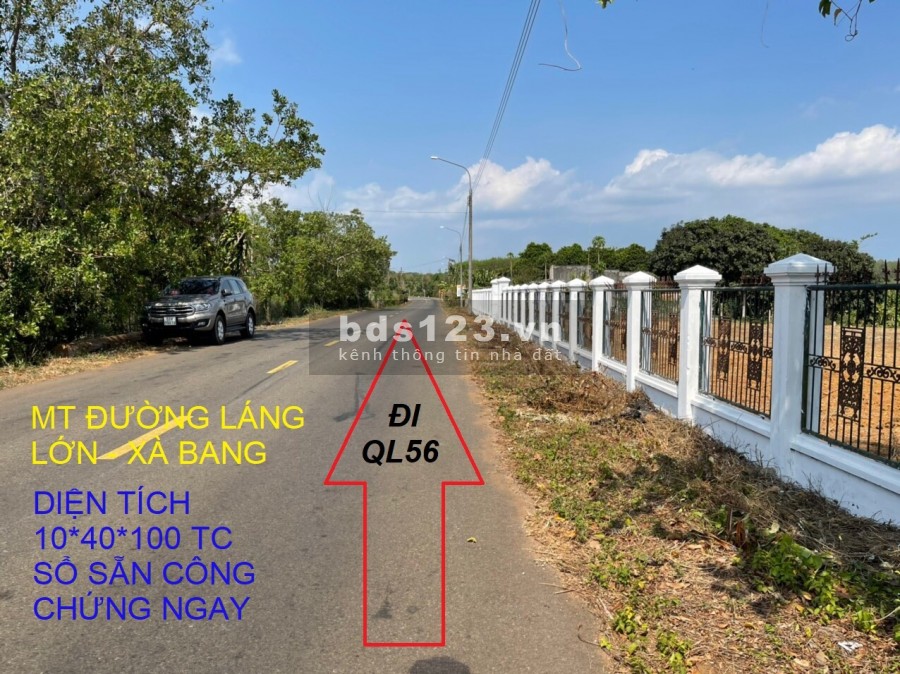 Cơ hội đầu tư đất mặt tiền view bao đẹp Láng Lớn - Xà Bang