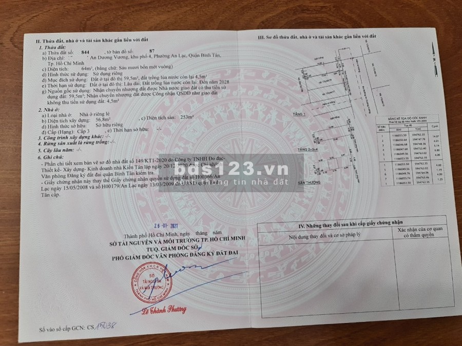 Bán nhà hẻm đường An Dương Vương,Phường An Lạc,Quận Bình Tân