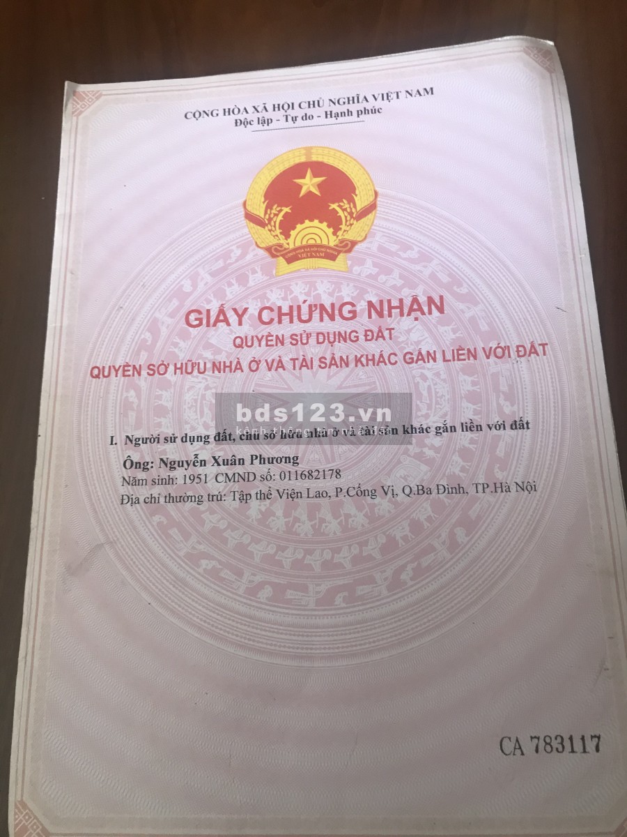 Đất thổ cư, sổ đỏ chính chủ gia đình