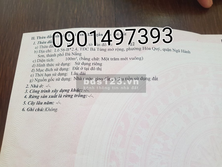 Chủ gửi lô Bá Tùng 3 đường 7m5 gần lô góc cách Mai Đăng Chơn 1ph đi xe