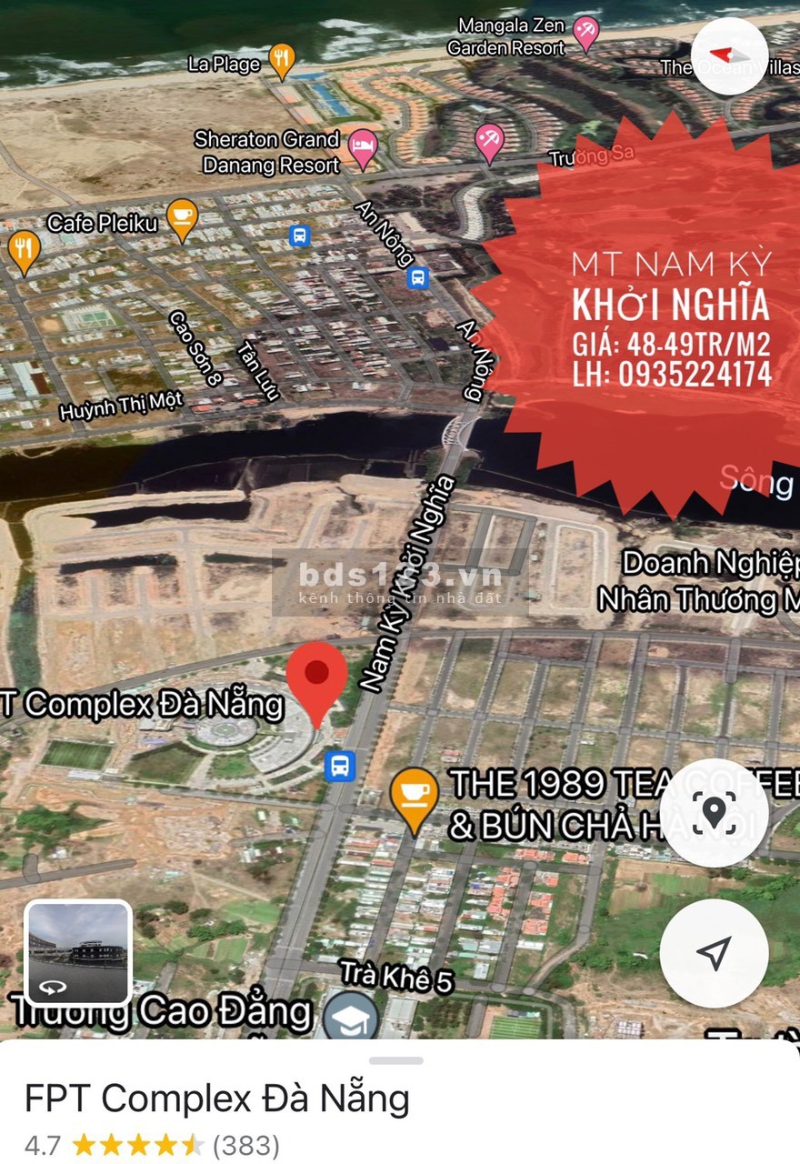 Cần bán lô đất MT Nam Kỳ Khởi Nghĩa KĐT FPT city giá đầu tư