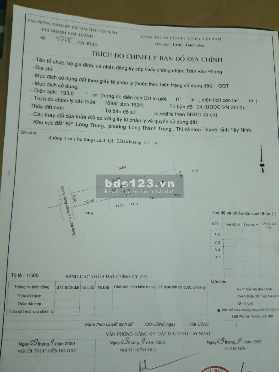 Qúa rẻ đất Long Thành Trung, TX Hoà Thành, Tây Ninh