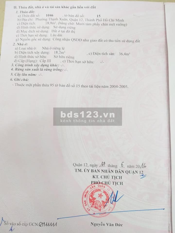 BÁN GẤP!!! NHÀ TX48 THẠNH XUÂN QUẬN 12