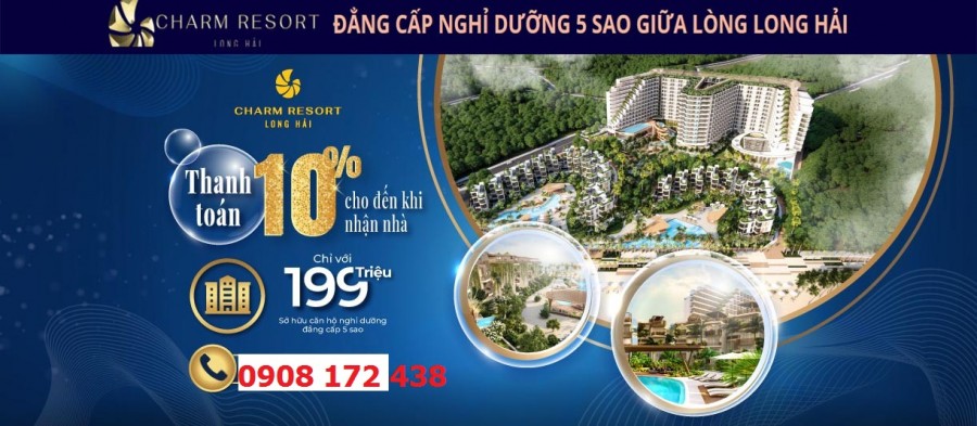 Chỉ 199 triệu sở hữu charm resort 5 sao long hải 0908172438