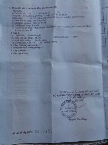 CHÍNH CHỦ CẦN TIỀN BÁN NHÀ 124/3 AN NHƠN, GÒ VẤP