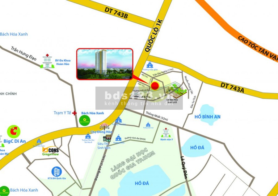 Dự án Bcons Bee căn 2 PN 1 WC View đẹp nhất dự án thanh toán 30% nhận nhà