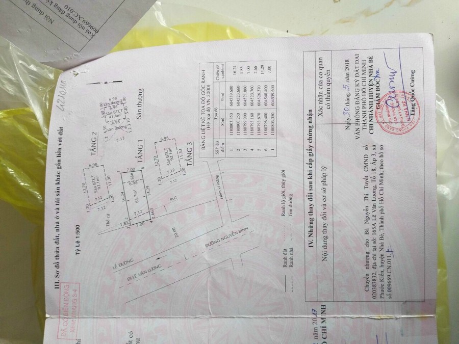 Bán Nhà mặt tiền số 800 đường Nguyễn Bình, Nhơn Đức ,Nhà Bè