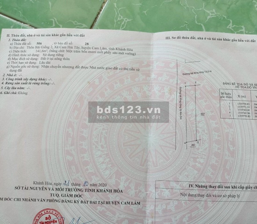 Lô đất 2 mặt tiền ( Lê Duẫn + Bê tông 4m)