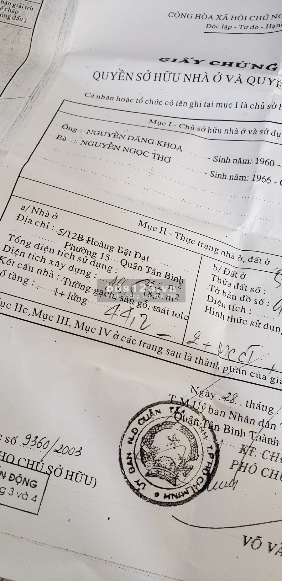 Bán nhà Hẻm tại Hoàng Bật Đạt Phường 15 tân Bình hcm