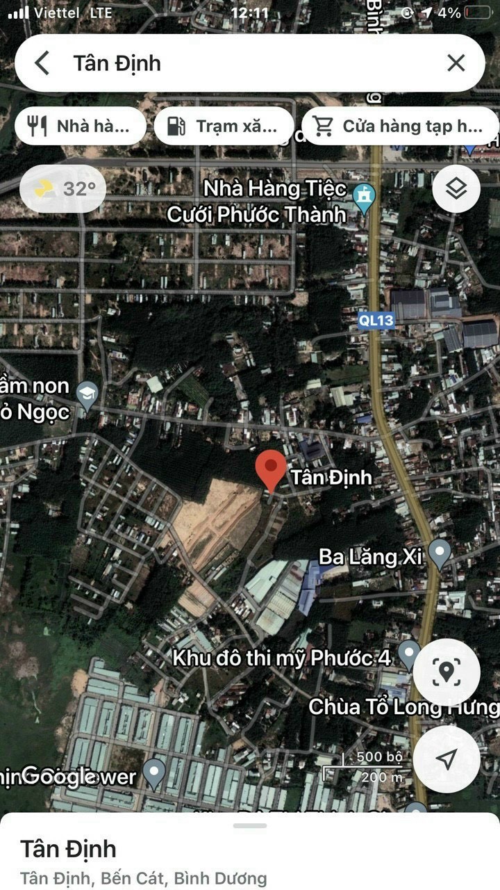 Đất Tân Định, Bến Cát, Bình Dương, cách Quốc lộ 13 chỉ 200m.