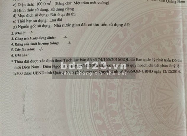 Chào bán đất nền sổ đỏ phía Nam Đà Nẵng, khu phố chợ Điện Bàn