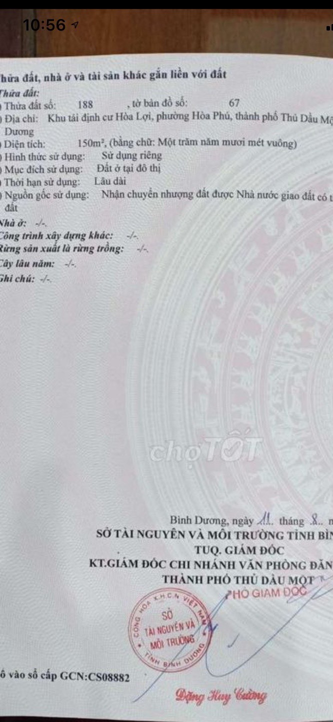 CẦN BÁN ĐÁT MẶT TIỀN ĐƯỜNG D7 GẦN CHỢ PHÚ HOÀ