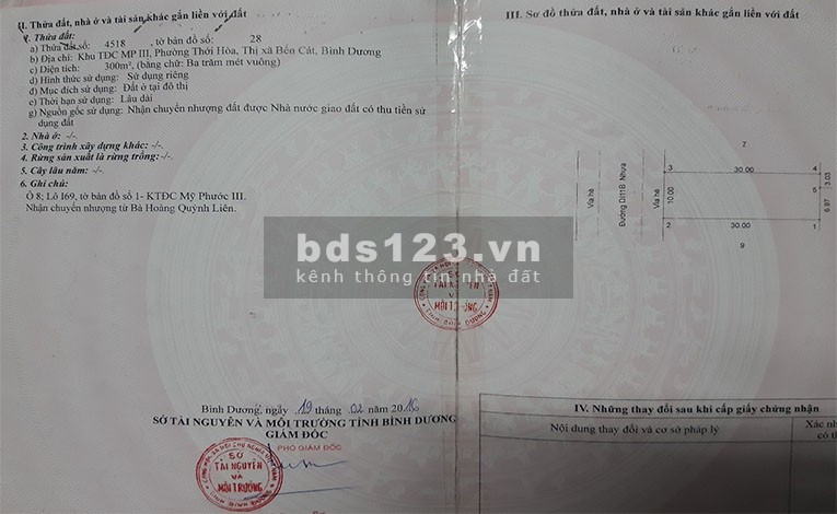 Đất Lô i69 Mỹ Phước 3, Bến Cát, Bình Dương