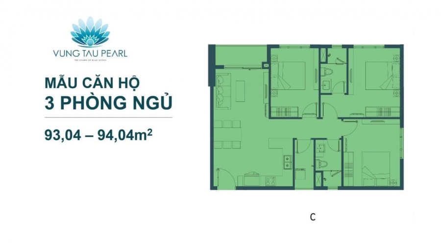 Cần Bán Suất Ngoại Giao Căn Hộ Cao Cấp Vũng Tàu Pearl Căn Góc 3PN View Biển ngay tại phòng ngủ. Chiết khấu 5%