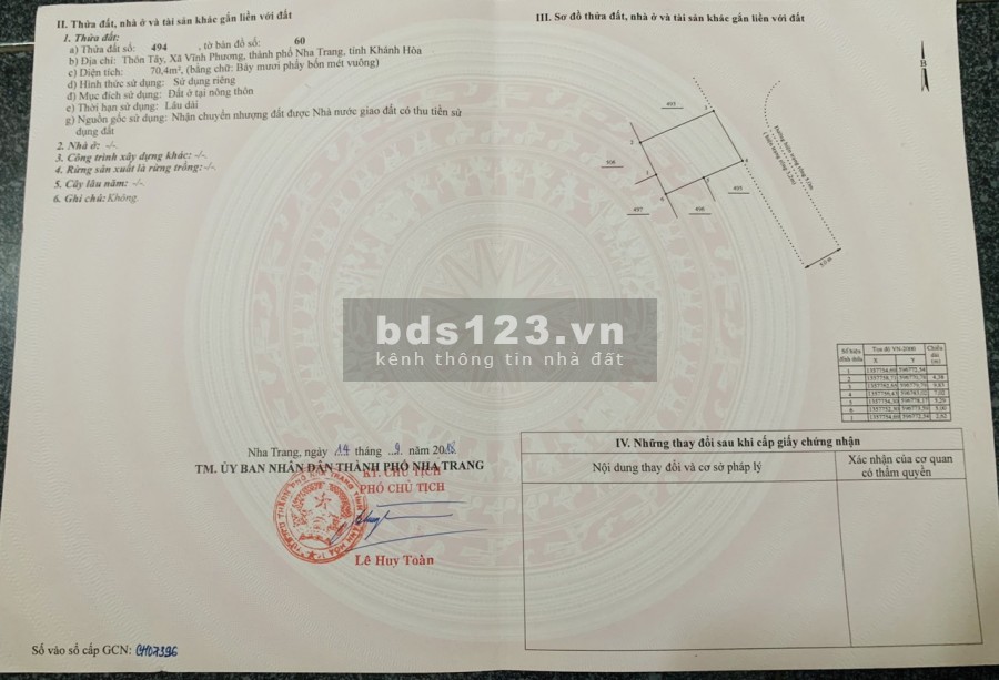 Bán đất Nguyễn Khuyễn, TP. Nha Trang, lô đất gọn gàng, gần biển, gần chợ