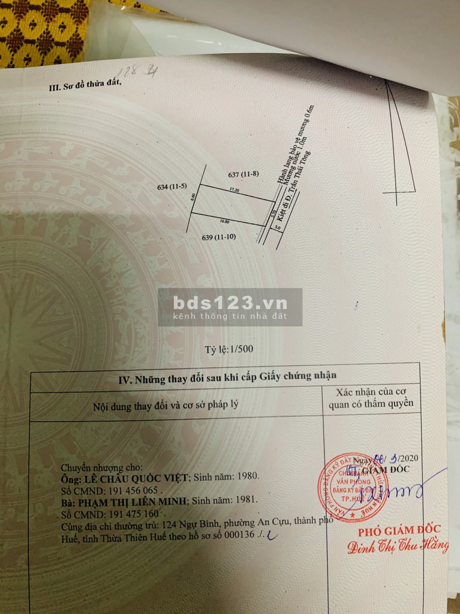 BÁN LÔ ĐẤT KIỆT OTO ĐƯỜNG THÍCH TỊNH KHIẾT, TP HUẾ️