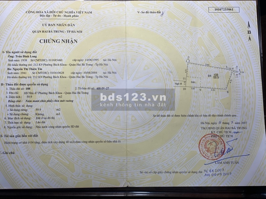 Chủ cần bán nhà đường Tạ Quang Bửu, Quận Hai Bà Trưng, dtsd 80m2, không tranh chấp, giá 5.2 tỷ