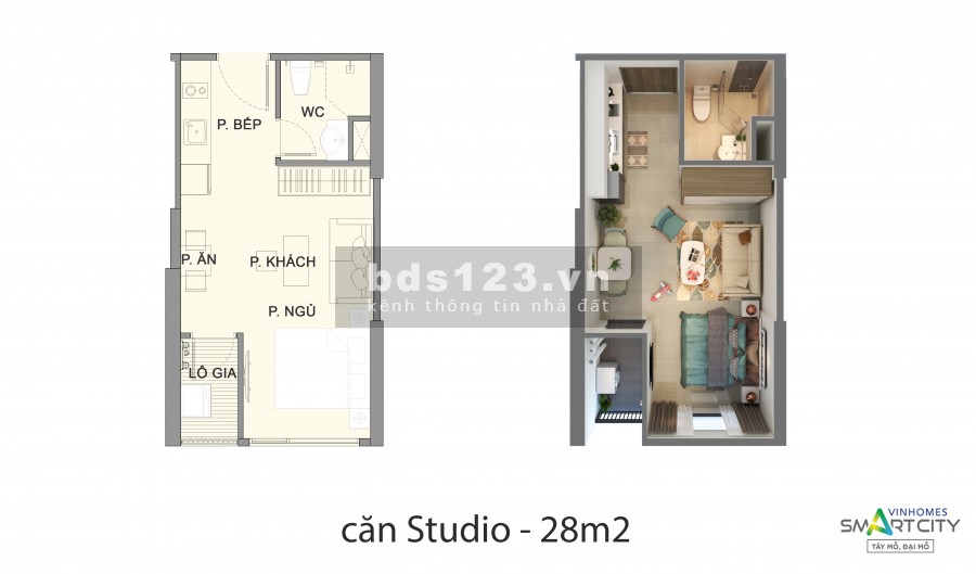 Cần bán căn studio 1.16 tỷ Vinhomes Smart City