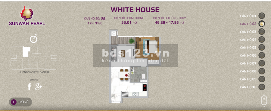 Bán căn hộ 1PN dự án Sunwah Pearl, giá 4.05 tỷ bán giao đầy đủ nội thất, kiến trúc nhà đẹp