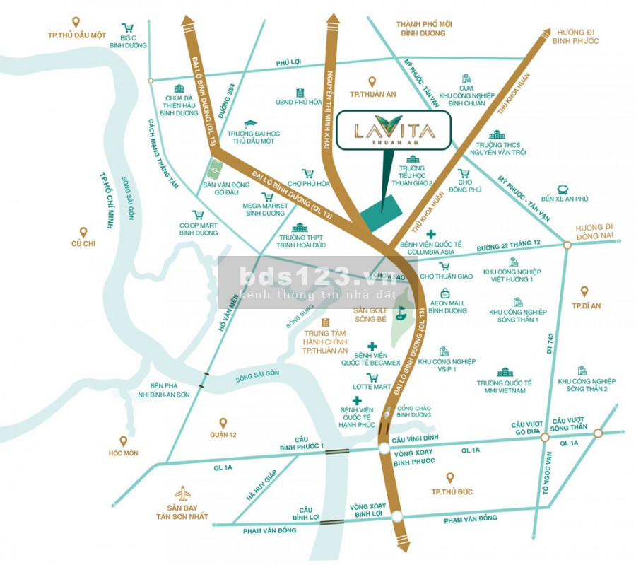 Căn 2-3 PN 69m2 - 89m2 Lavita Thuận An, Bình Dương