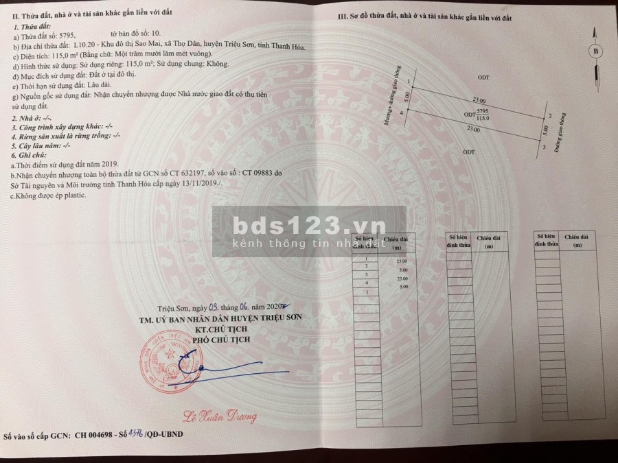 Bán đất nền khu đô thị sao mai xuân thịnh thọ dân thanh hóa