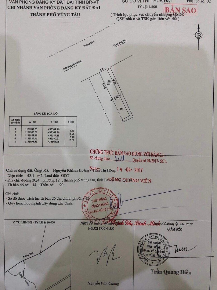 Cần Bán Gấp Nhà Mặt Tiền 3 Lầu Đường 30/4 Phường 12. Tp Vũng Tàu