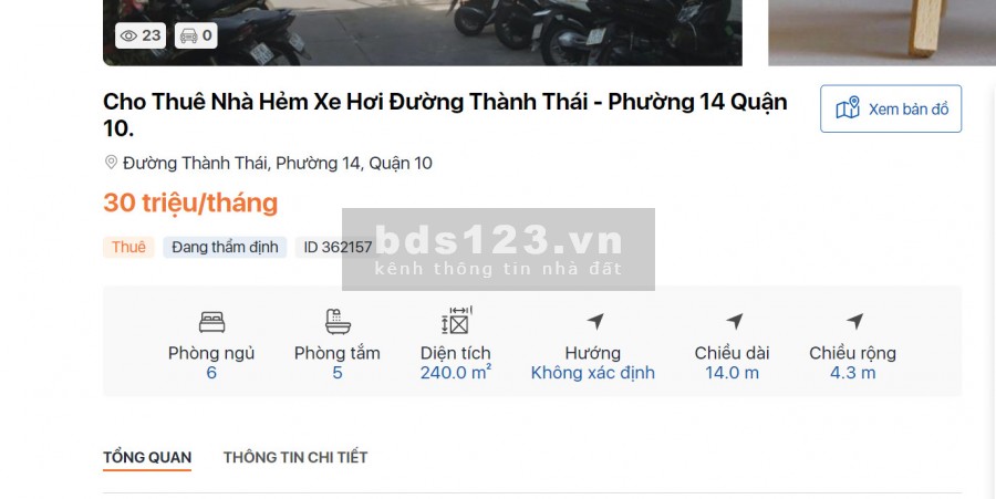 Nhà Mới Cho Thuê HXH Thành Thái Q10. DT: 4.3x14M 6PN Giá 30tr