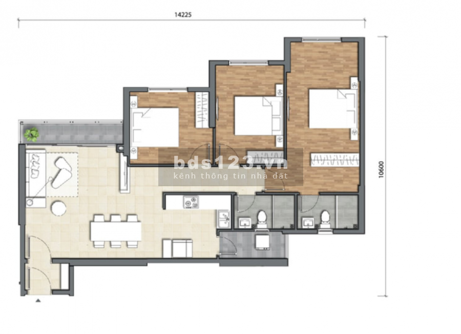 Bán căn hộ 3PN Precia,101m2. Thanh toán 1.6 tỷ =30%, lãi suất 0%. HOT quận 2