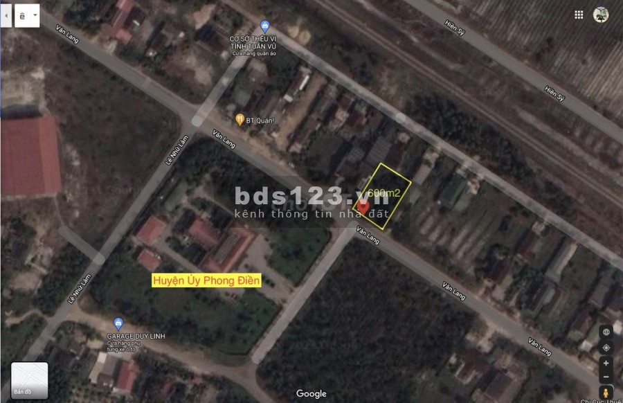 Bán Đất MT Đường Văn Lang 26m, huyện Phong Điền, Thừa Thiên Huế ( 600m2 )